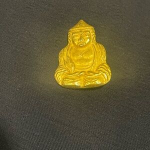Source Unknown Yellow Gold Buddha Brooch